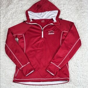 Colosseum Women's Red Arkansas Razorbacks 1/4 Zip Hoodie, Size Medium
